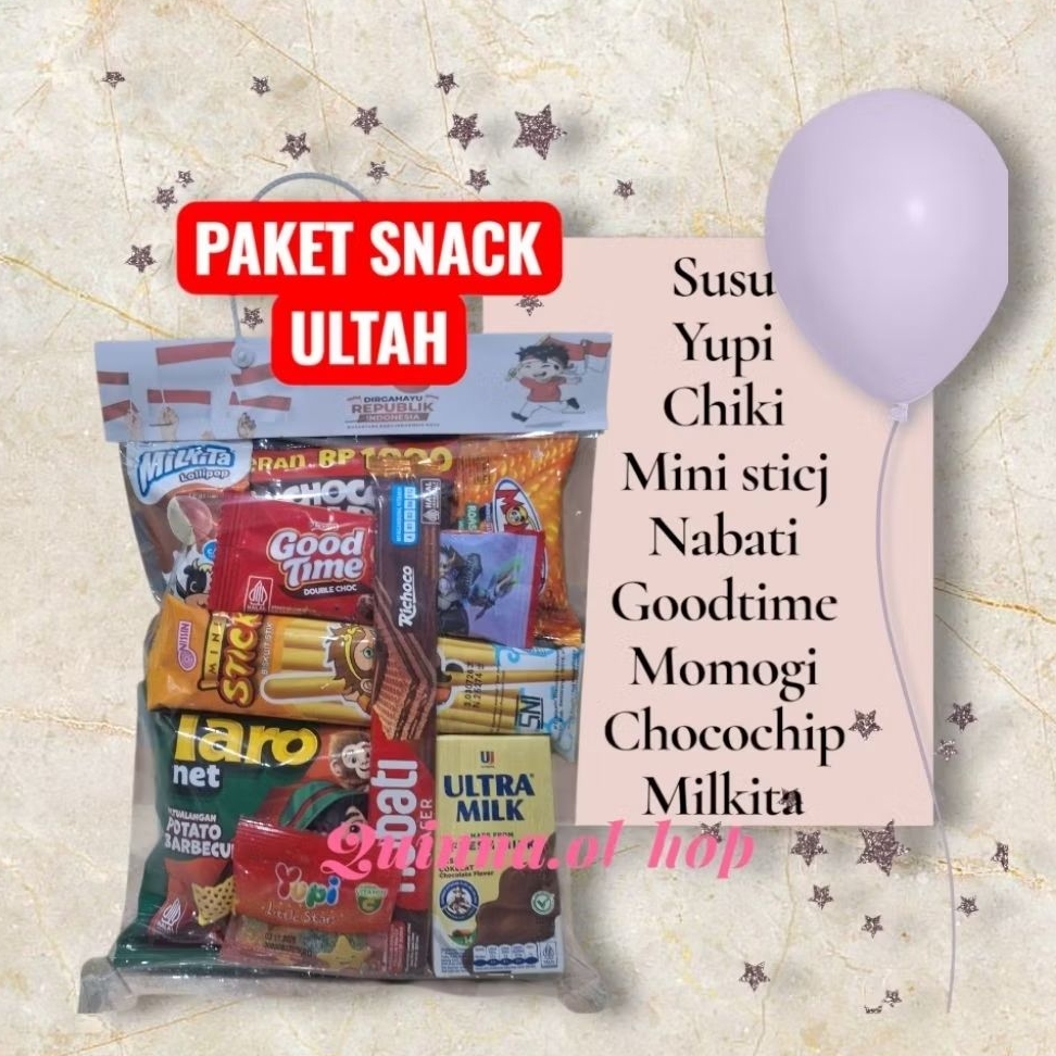 

Paket Snack Ultah/hampers/bingkisan dll.. (label costum)