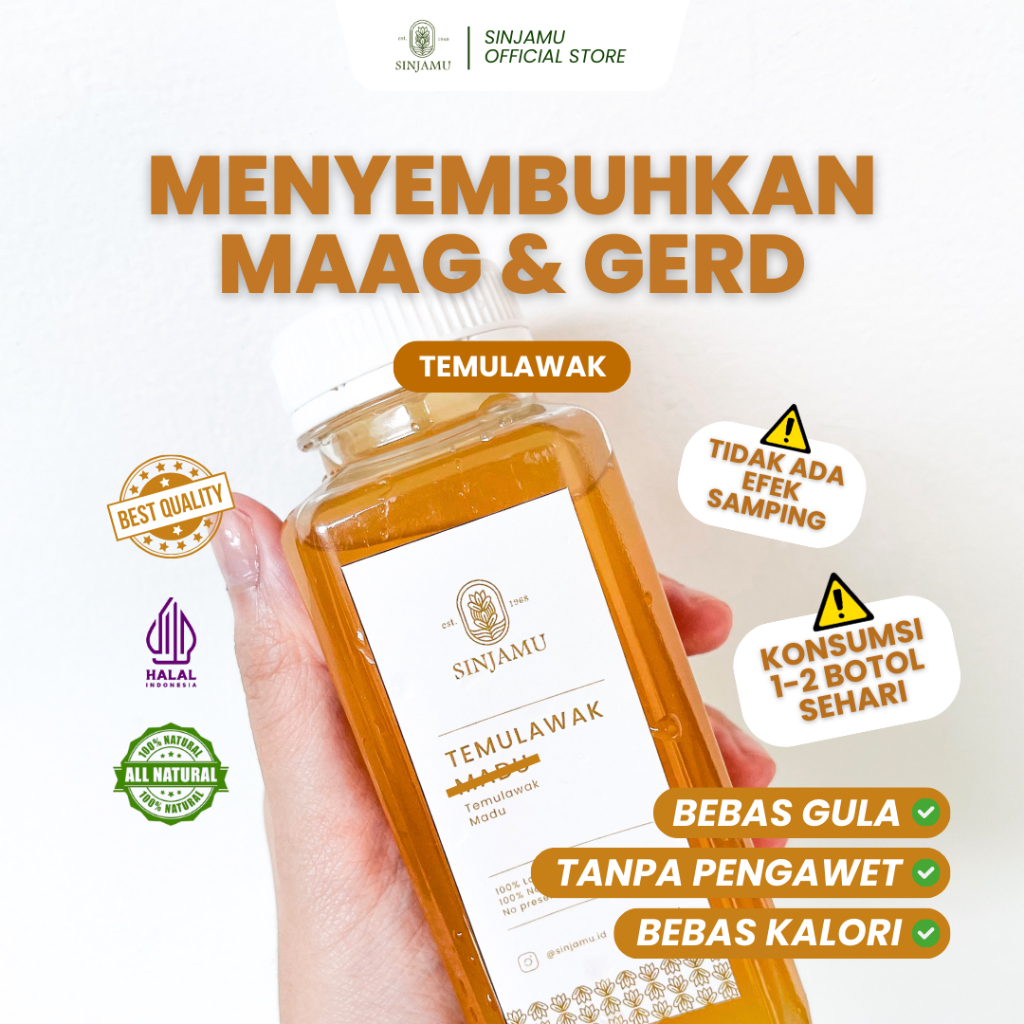 

SINJAMU TEMULAWAK | Minuman Herbal Untuk Maag dan Gerd | Bebas Gula | 0 Kalori | 250ML