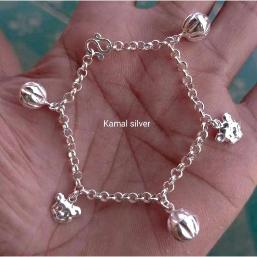 Gelang kaki anak 0-4 tahun. Bahan perak murni