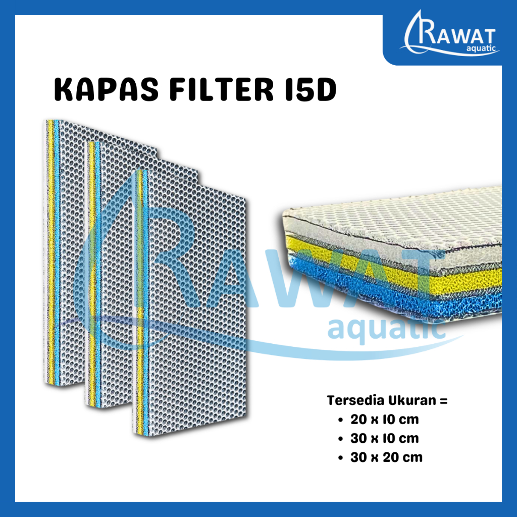 Busa Kapas Filter 15D Kapas Media Filter Aquarium Kolam Ikan TEBAL