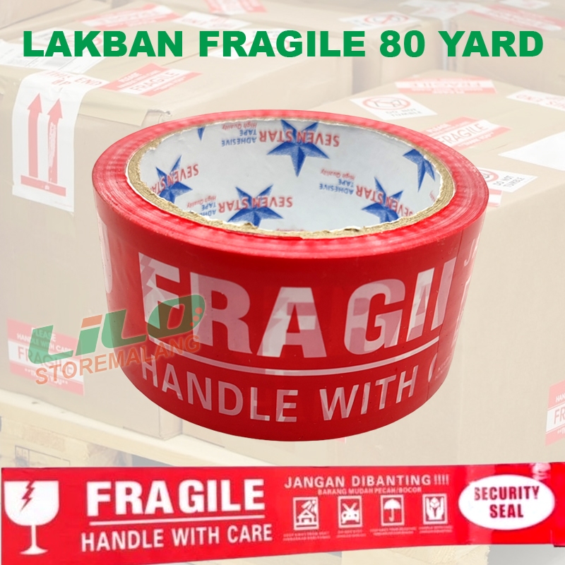 

Lakban Fragile Merah Jangan Dibanting 2 Inch / 48mm 80 yard Seven Star L113