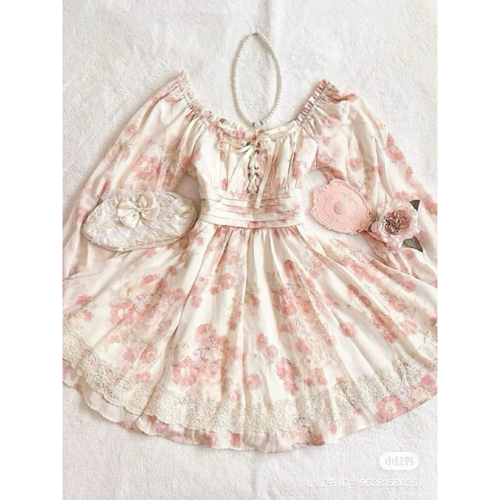Liz Lisa Floral Dress Himekaji Pink Kawaii Rare Premium