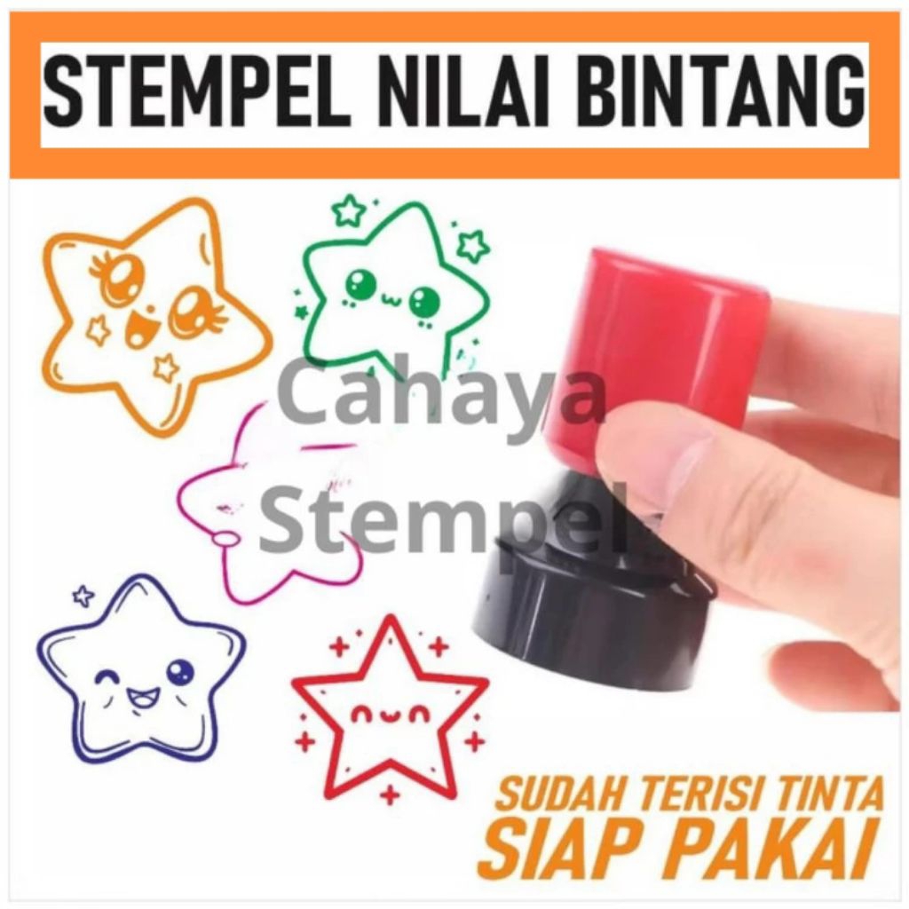 

stempel bintang lucu imut otomatis premium d.17mm