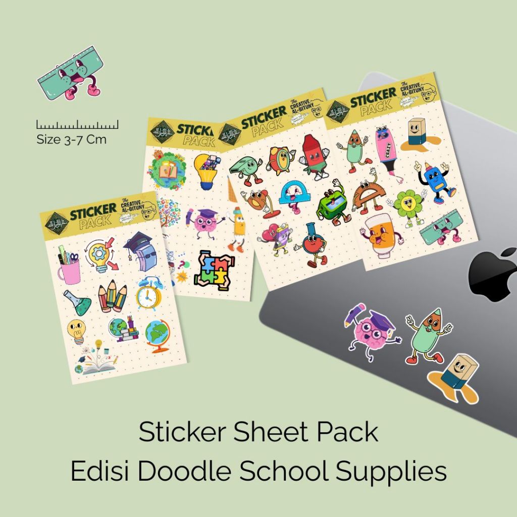 

Sticker Pack Doodle School Supplies Vinyl Laminasi Glossy Laptop Hp Tumblr Koper Vol 1