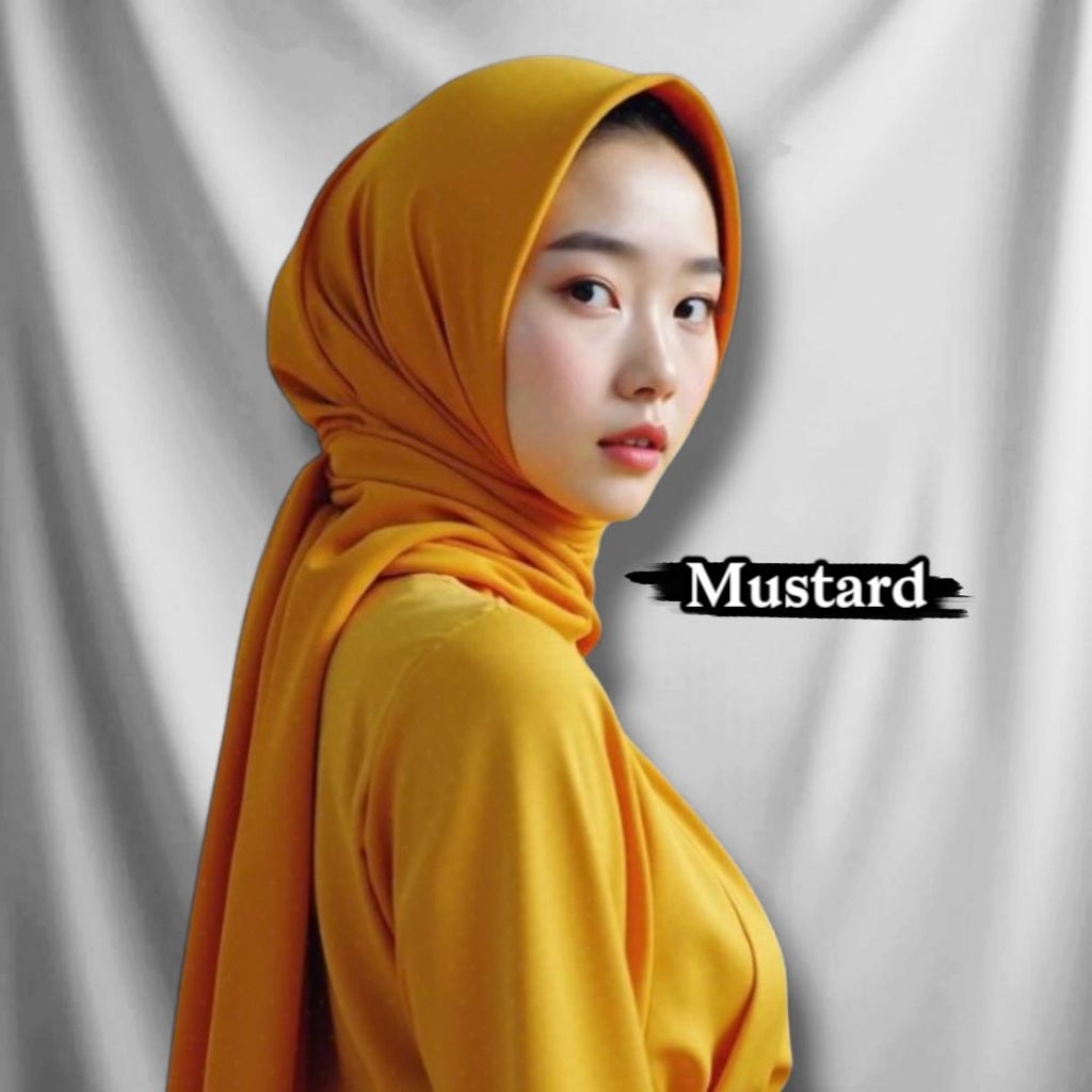 Jilbab Asn Pns Kuning Mustard Paris Premium Segi Empat | Hijab Segi Empat Paris Premium
