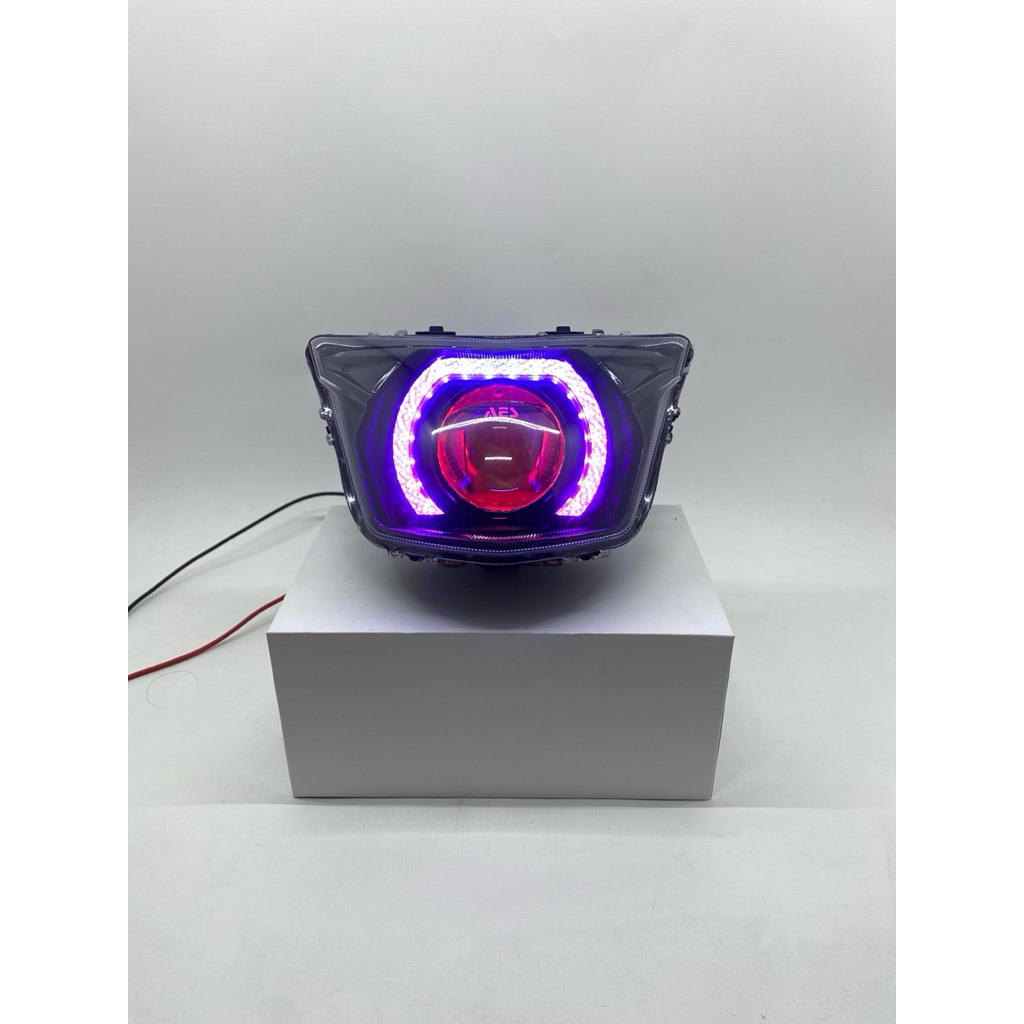 Lampu Depan custom Mx king V1 set Biled dan Shroud Crystal Biled AES reflektor Mx King  V1