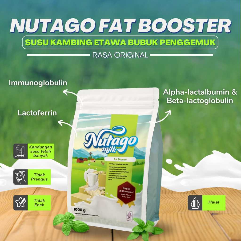 

NUTAGO Susu kambing Etawa Fat Booster 1KG organik alami penambah berat badan ideal kenaikan tinggi badan Perkuatan tulang kaya vitamin pertumbuhan
