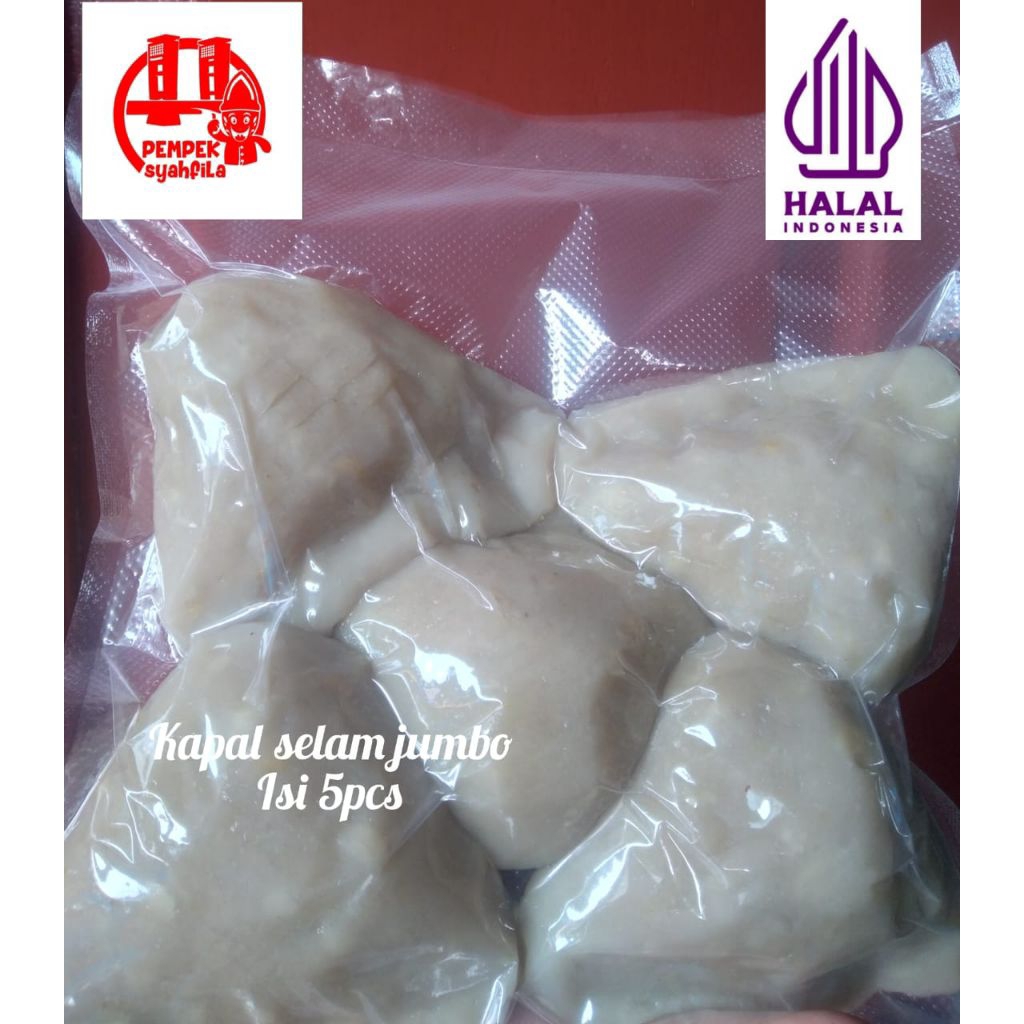 

Pempek kapal selam jumbo asli Palembang isi 5pcs termasuk cuko 250ml.
