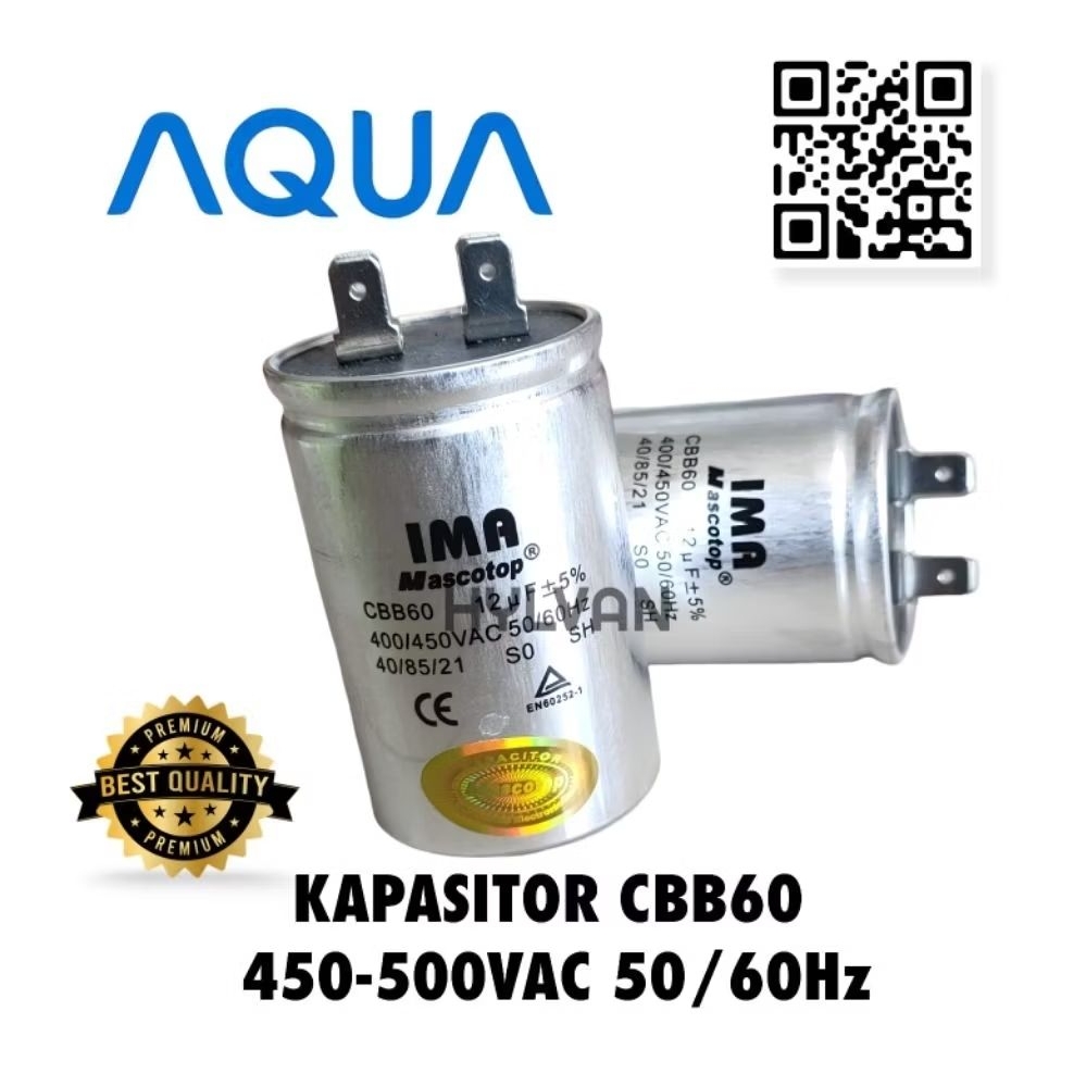 KAPASITOR MESIN CUCI AQUA 1 TABUNG TOP LOADING