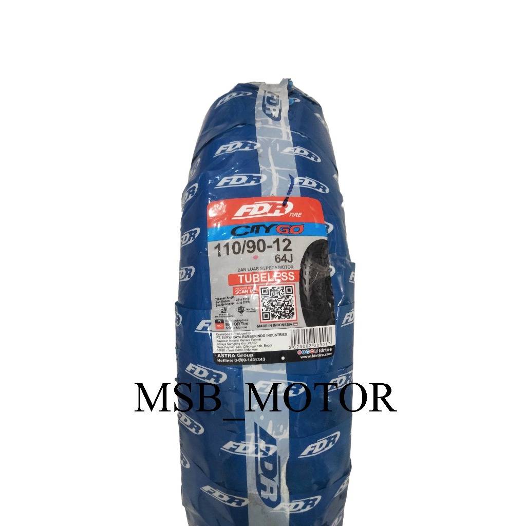 Ban FDR Citygo 110/90-12 / Ban FDR Ring 12 TUBELESS