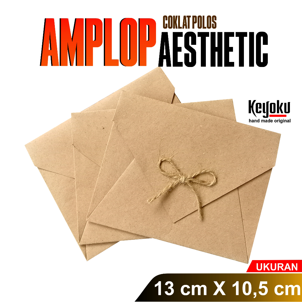 

AMPLOP COKLAT POLOS VINTAGE AESTHETIC 13cm X 10,5cm kode amp 3