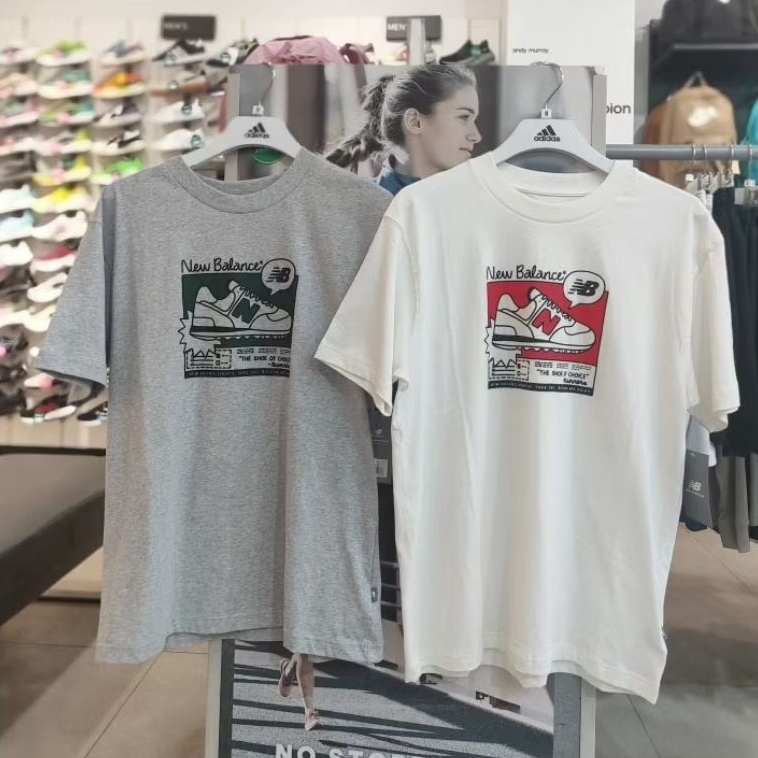 Baju Kaos Pria - NEW BALANCE Ad Relaxed SS T-Shirt - White [MT41593] - Original