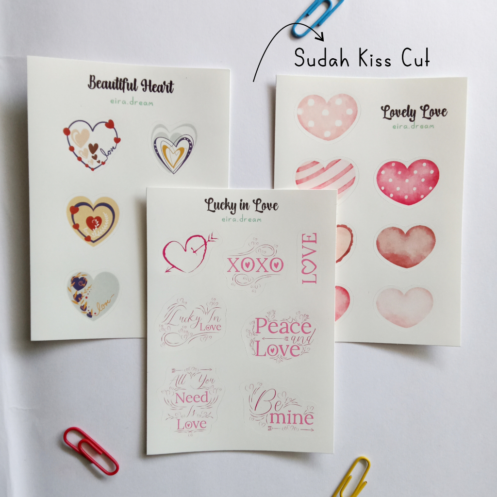 

Stiker Hati Love Anti Air Sticker Aesthetic Lucu Kiss Cut A7