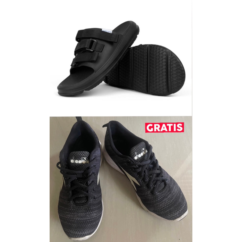 Hijack Sandals - Alley Blach Unisex FREE Sepatu Diadora
