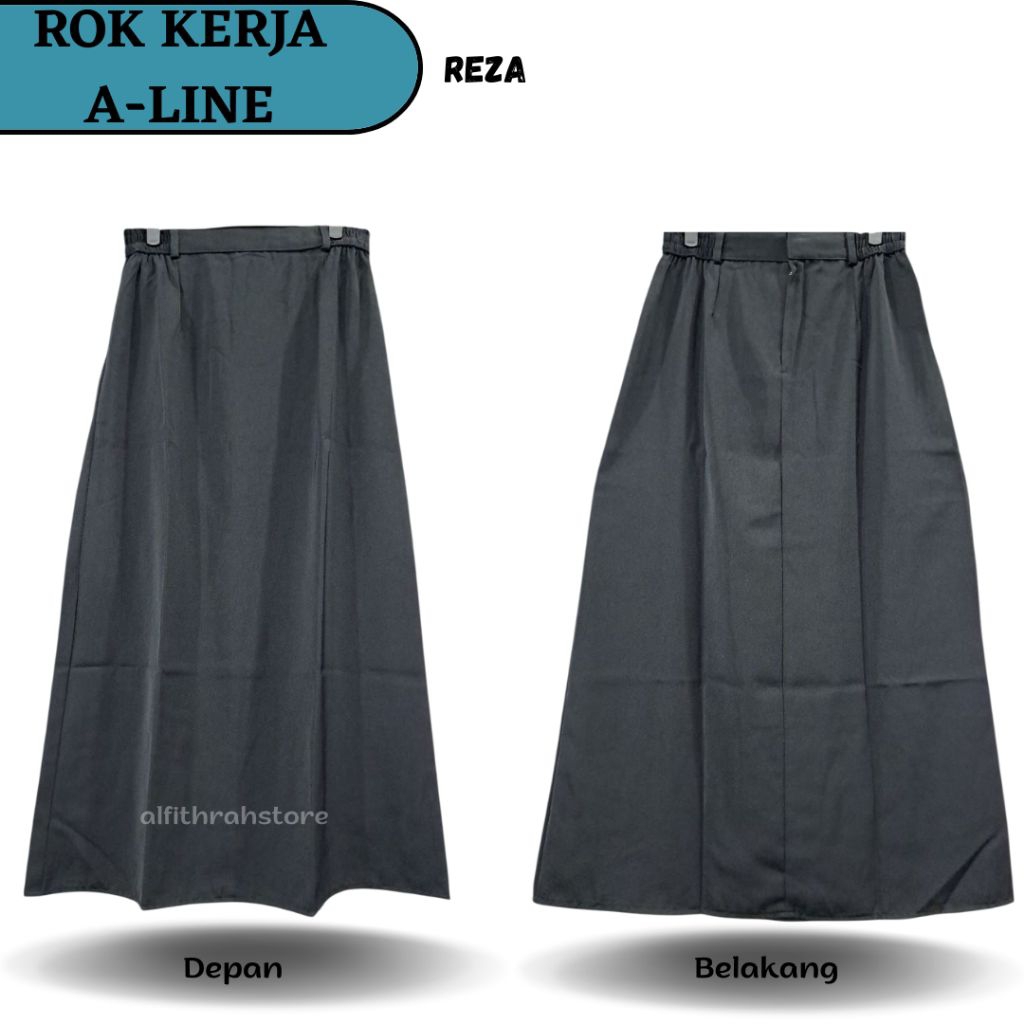 Rok Kerja Model A-Line | Rok Hitam Panjang | Rok Formal Kantor
