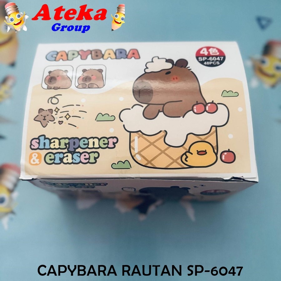 

[BOX/24PCS] CAPYBARA RAUTAN + KUAS + ERASER SP-6047