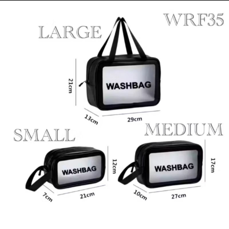 WASHBAG TENTENG TAS KOSMETIK TRANSPARAN / WASHBAG POUCH WATERPROOF MURAH