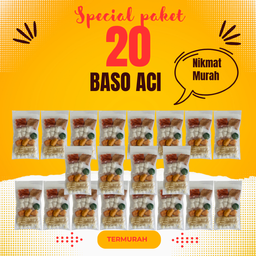 

Baso aci Instan murah 20 pcs | baso aci 20 bungkus termurah | BASO ACI PAKET USAHA