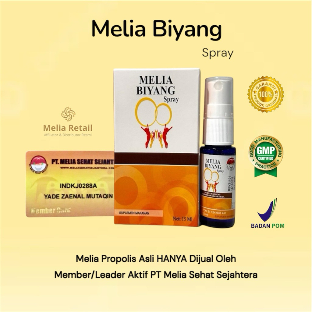 Melia Biyang Asli | Melia Biyang Spray | 100% Original PT. Melia sehat Sejahtera