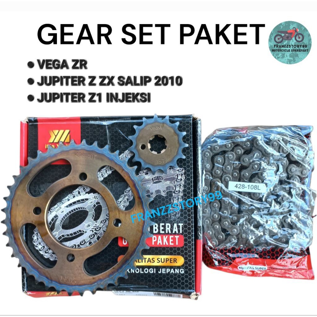GEAR SET PAKET VEGA ZR JUPITER Z NEW 2010 JUPITER Z1 INJEKSI YIMM