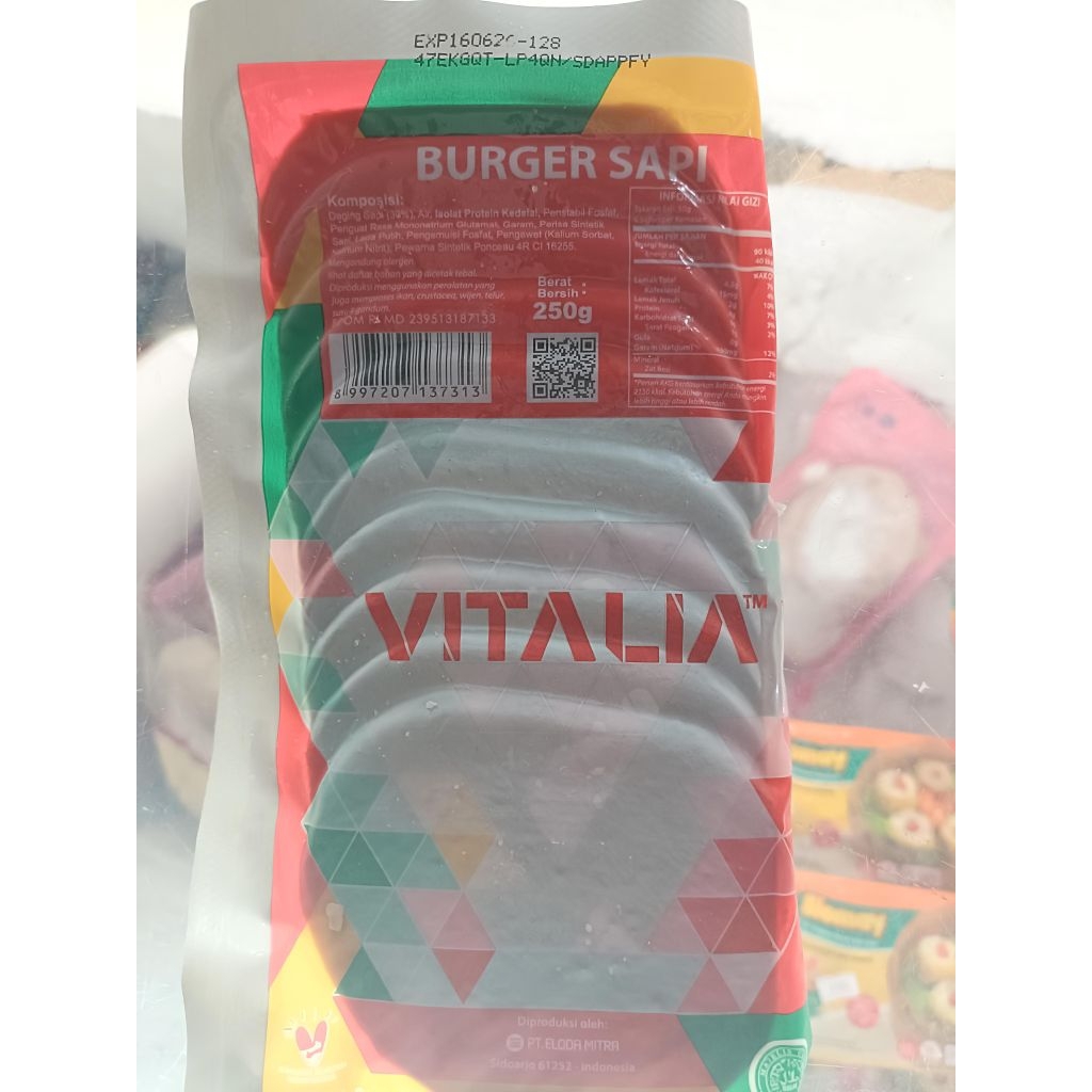 

VITALIA BURGER SAPI 250GR ISI 10 SLICE
