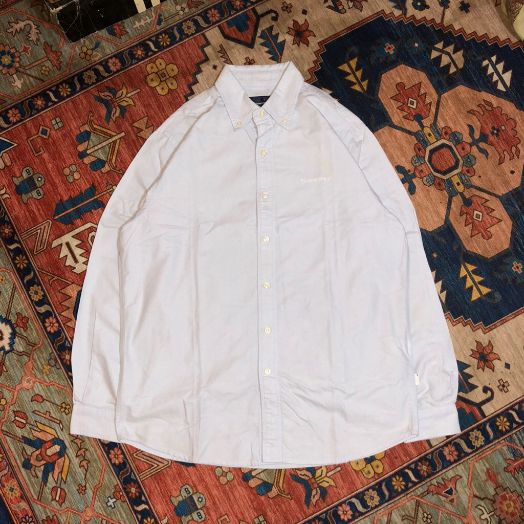 thisisneverthat t-logo oxford shirt blue
