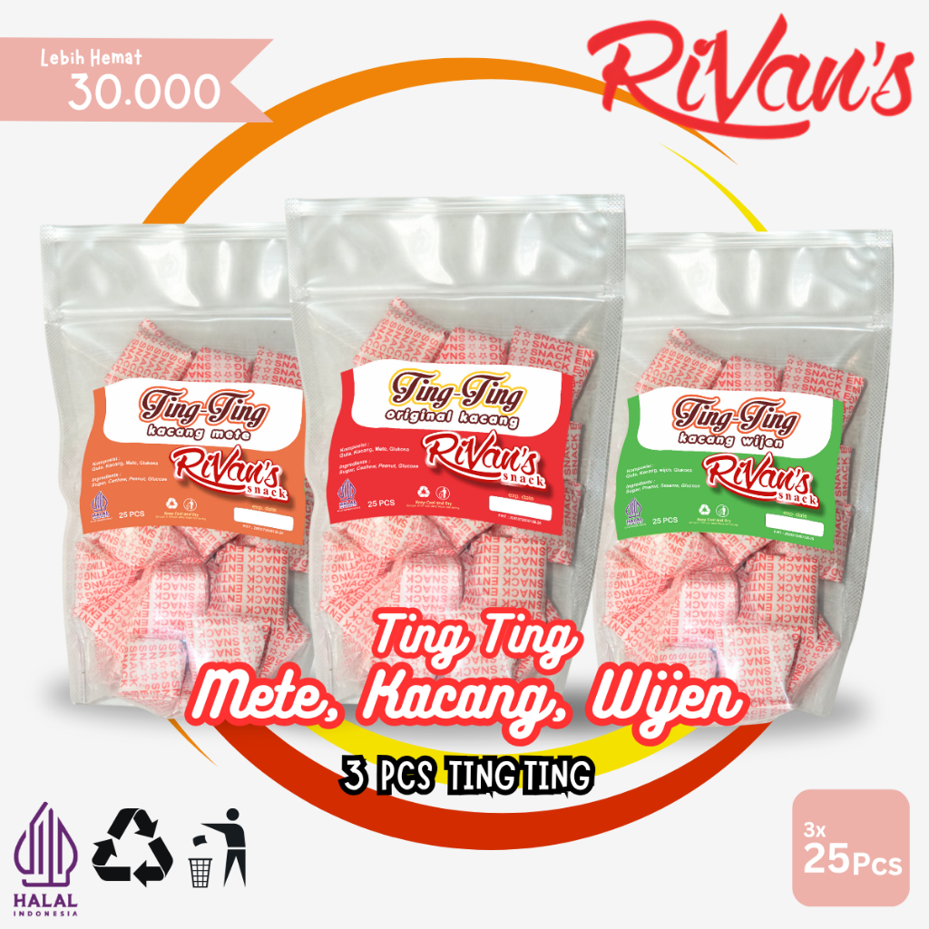 

Snack Ting Ting Rivan Tingkers Mix Bundling - Tingkers 100% Kacang Pilihan - Topping Mix