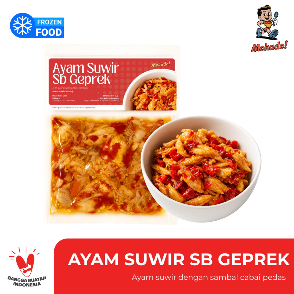

Mokado Ayam Suwir Sambal Geprek 90gr