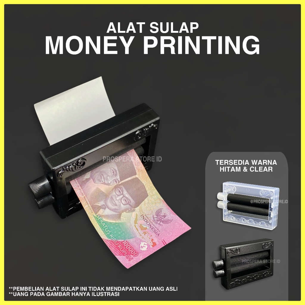 Alat Sulap Money Printing - Trik Mencetak Uang / Money Printer Trick / Kertas Jadi Uang
