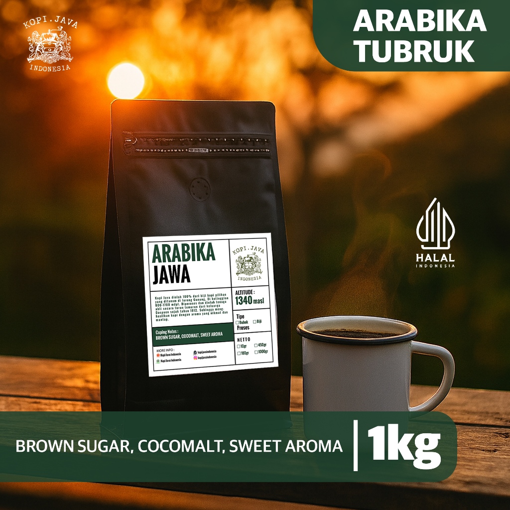 

Kopi Arabika Tubruk 1000 gr Kopi Murni 100% TANPA CAMPURAN - KOPI JAVA INDONESIA