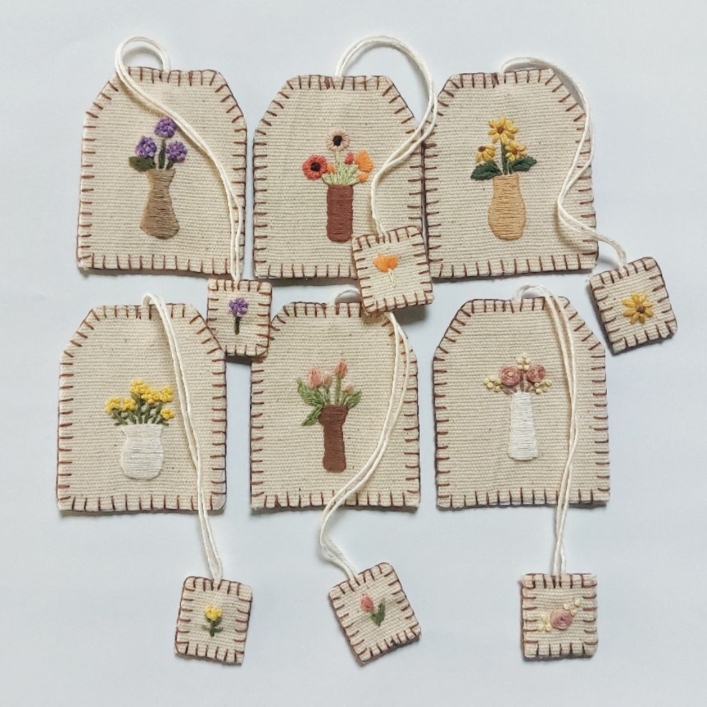 

(Ready stock) Bookmark tea bag || embroidery pembatas buku