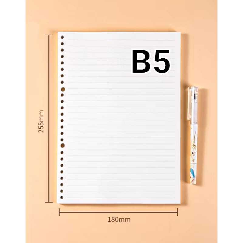 

LOOSE LEAF B5 KERTAS FILE ISI BINDER, 26 HOLES B5 BAHAN BOOK PAPER