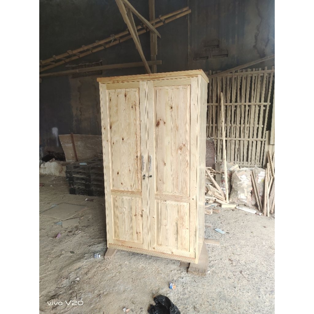 Lemari Kayu Jati Belanda 50x100x200/Gantungan Baju kayu