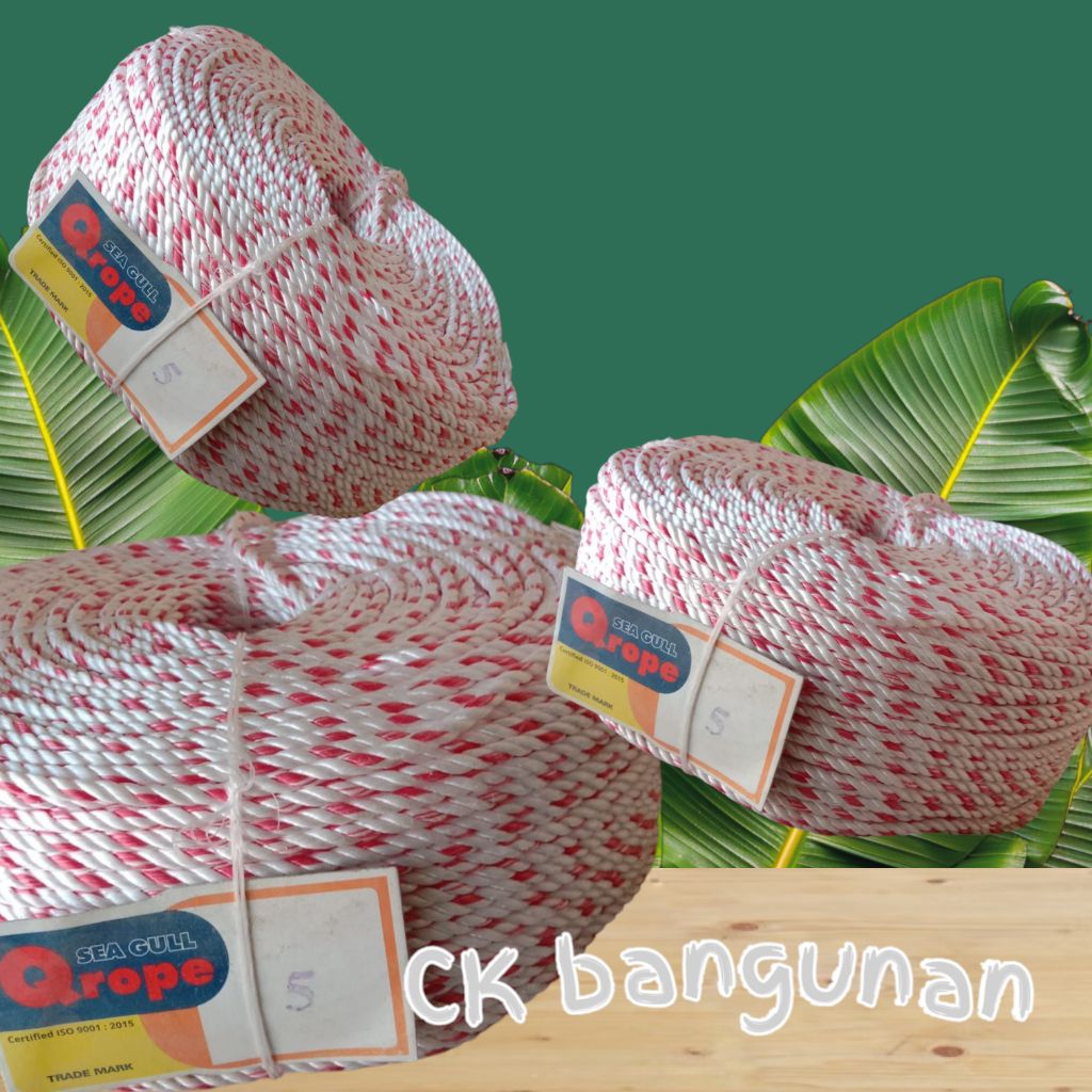 Tali Tambang kualitas terbaik merk Qrope 5 mm panjang 200 mtr harga 1 rol