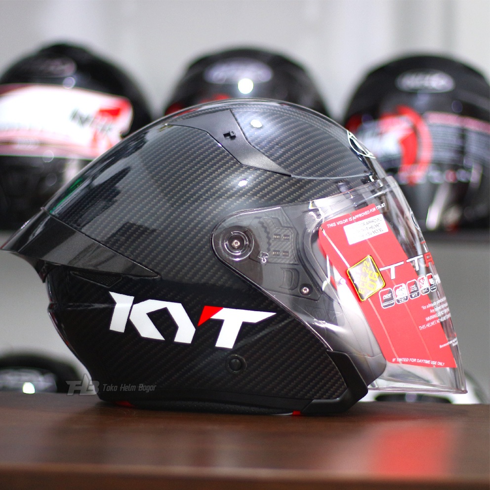 KYT HELM TTR JET CUTOM MOTIF | CARBON GRAPHIC | HELM HALFFACE DOUBLE VISOR