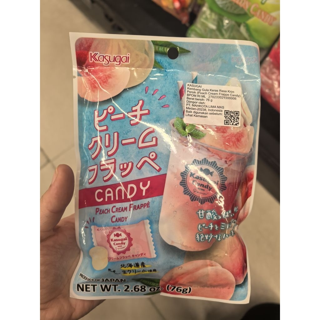 

KASUGAI PEACH CREAM FRAPPE CANDY. PEACH CANDY. PERMEN JEPANG. CANDY PEACH