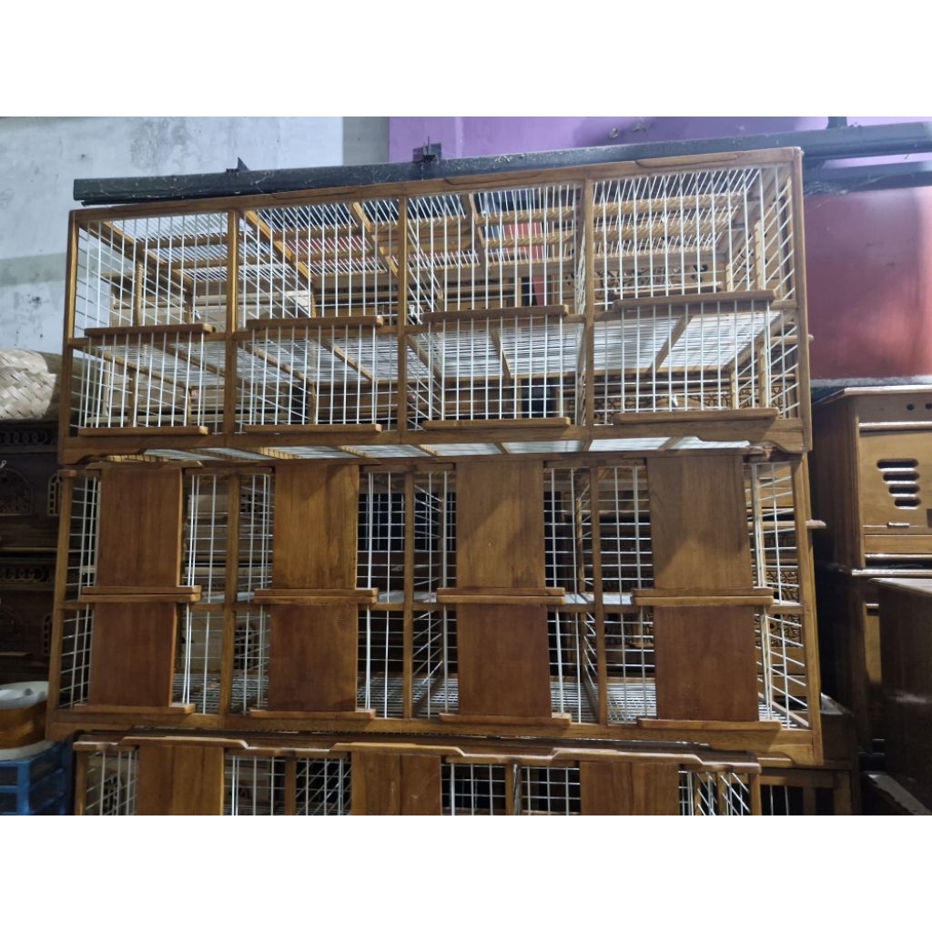 Dondang kandang jemur atau untuk bawa burung ke lapang bahan full fiber 8 pintu