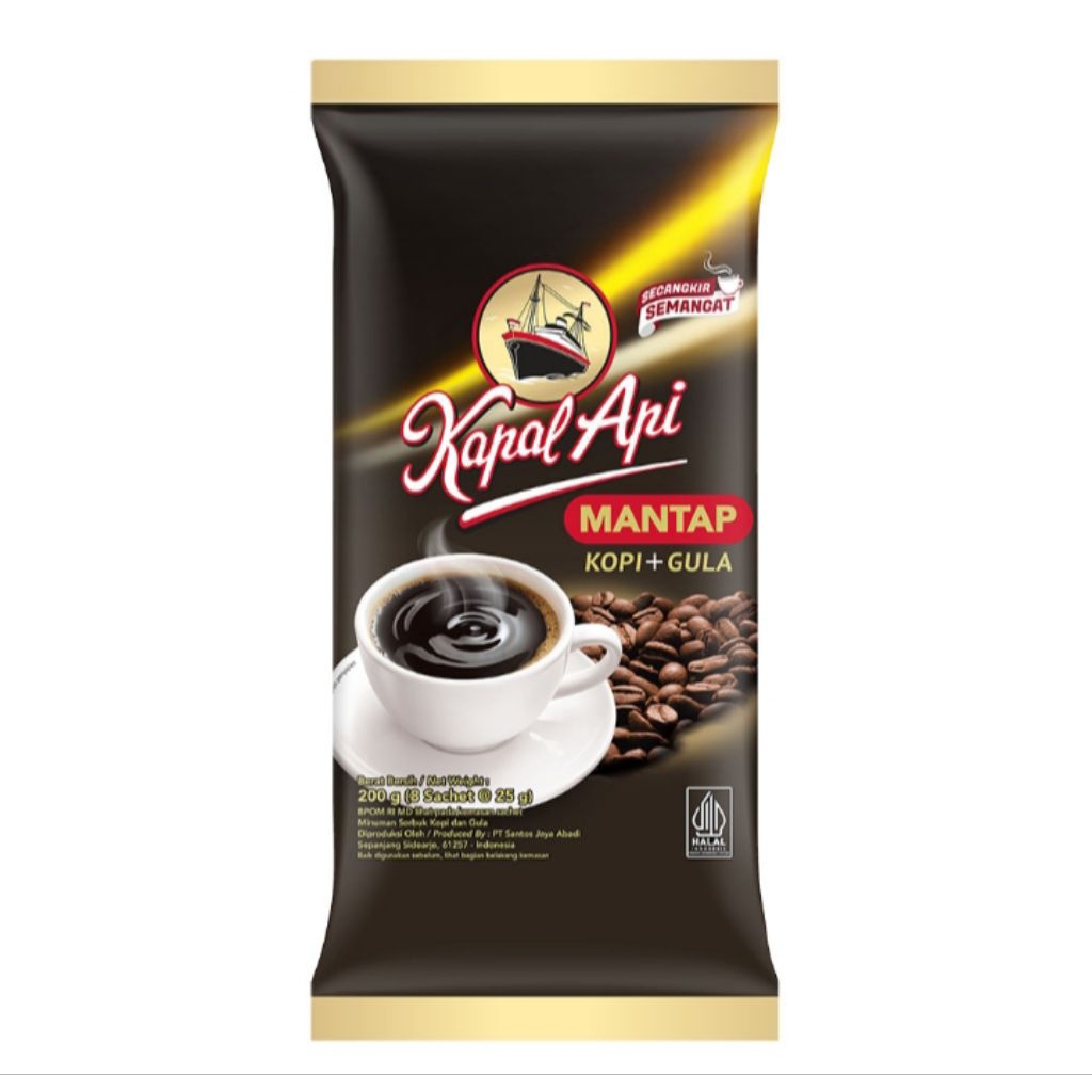 

Kapal Api Mantap Kopi Instan + Gula 8 x 25 g