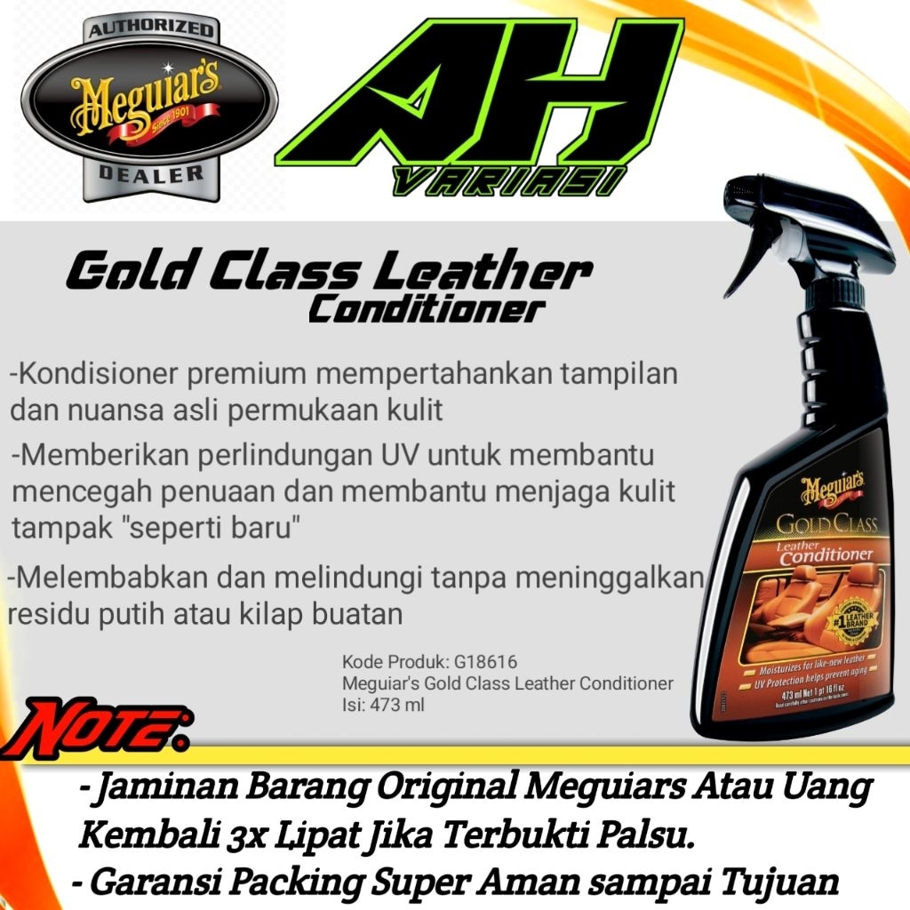Meguiars Gold Class Leather Conditioner / Perawatan Jok Kulit Mobil / Semir Jok Kulit Mobil 473mL