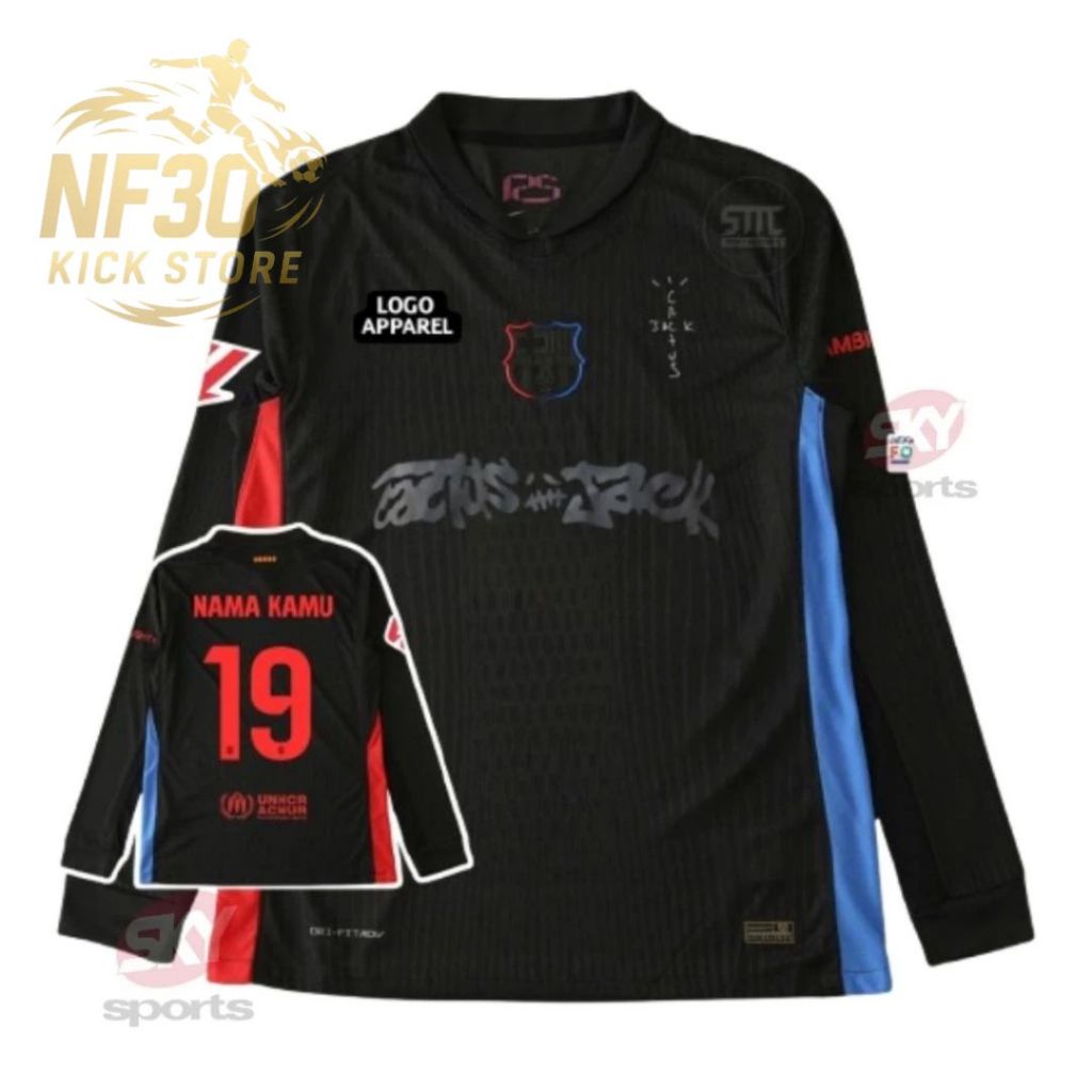(PRE ORDER) Jersey Barcelona x Travis Scott Away 2024 2025 Longsleeve - Jersey Barca Player