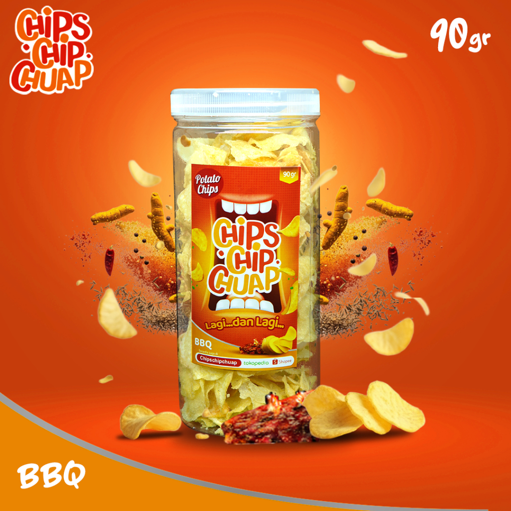 

Keripik Kentang | Chips Chip Chuap BBQ | 90 gr | Kriuk | Renyah
