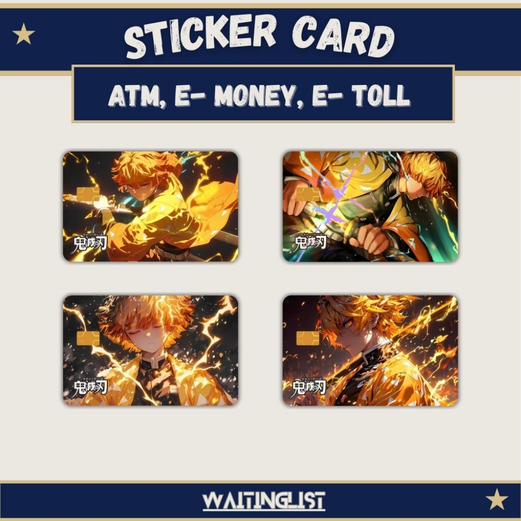 

Stiker Skin Card ATM E- M0ney E- Toll Zenitsu Final Arc Anime Kimetsu No Yaiba | Demon Slayer
