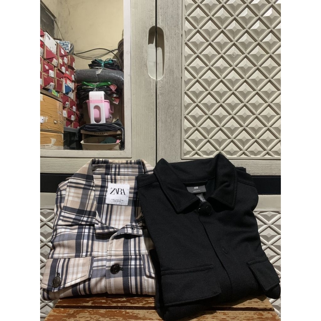 ORIGINAL OVERSHIRT TWILL COTTON H&M JACKET PLAID ZARA MULTI COLOUR STRIPE STRETCH