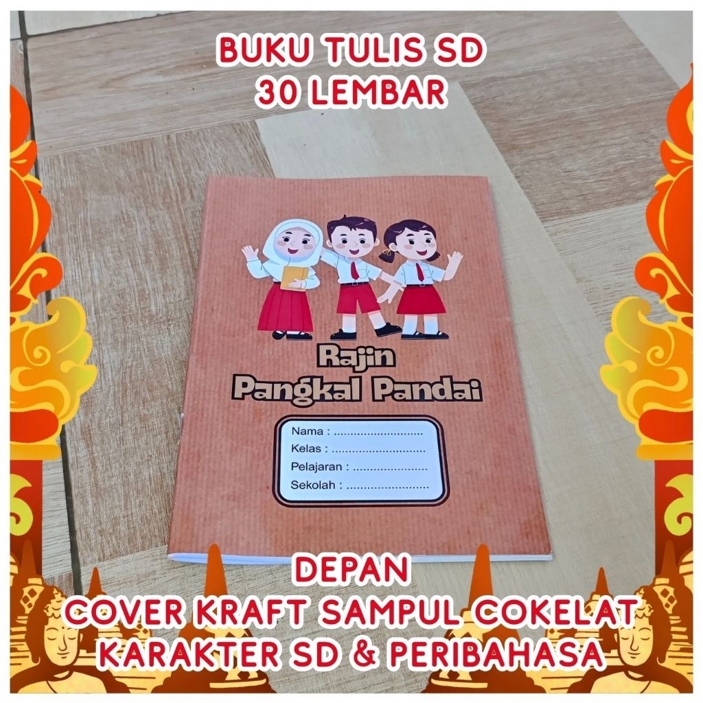 

Buku Tulis Pelajar Sekolah Cover Kraft Cokelat Polos Karakter Berkualitas Murah 1 Pack Isi 10 Buku
