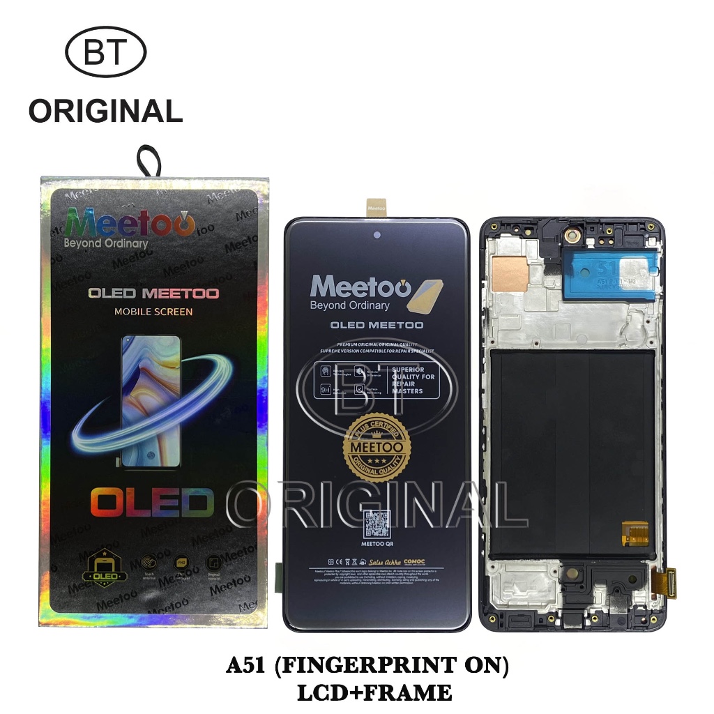 LCD SAMSUNG A51 - A515 +FRAME OLED - FINGERPRINT ON - MEETOO