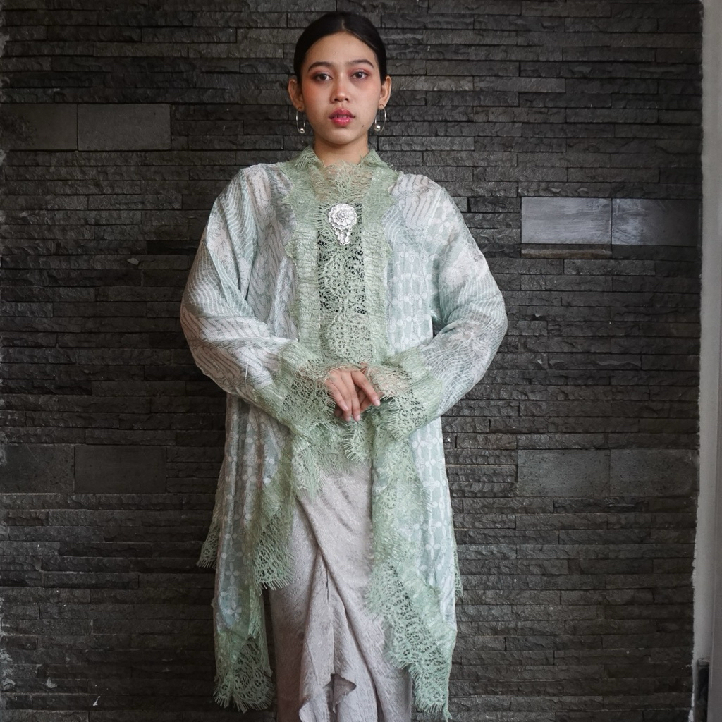Rassakebaya-Rassa Outer Kebaya Modern in Sage green