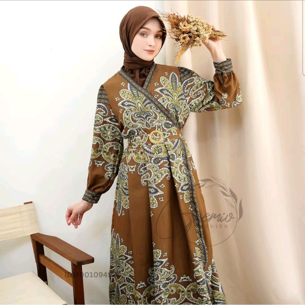 gamis silk sutera premium ld 110-120