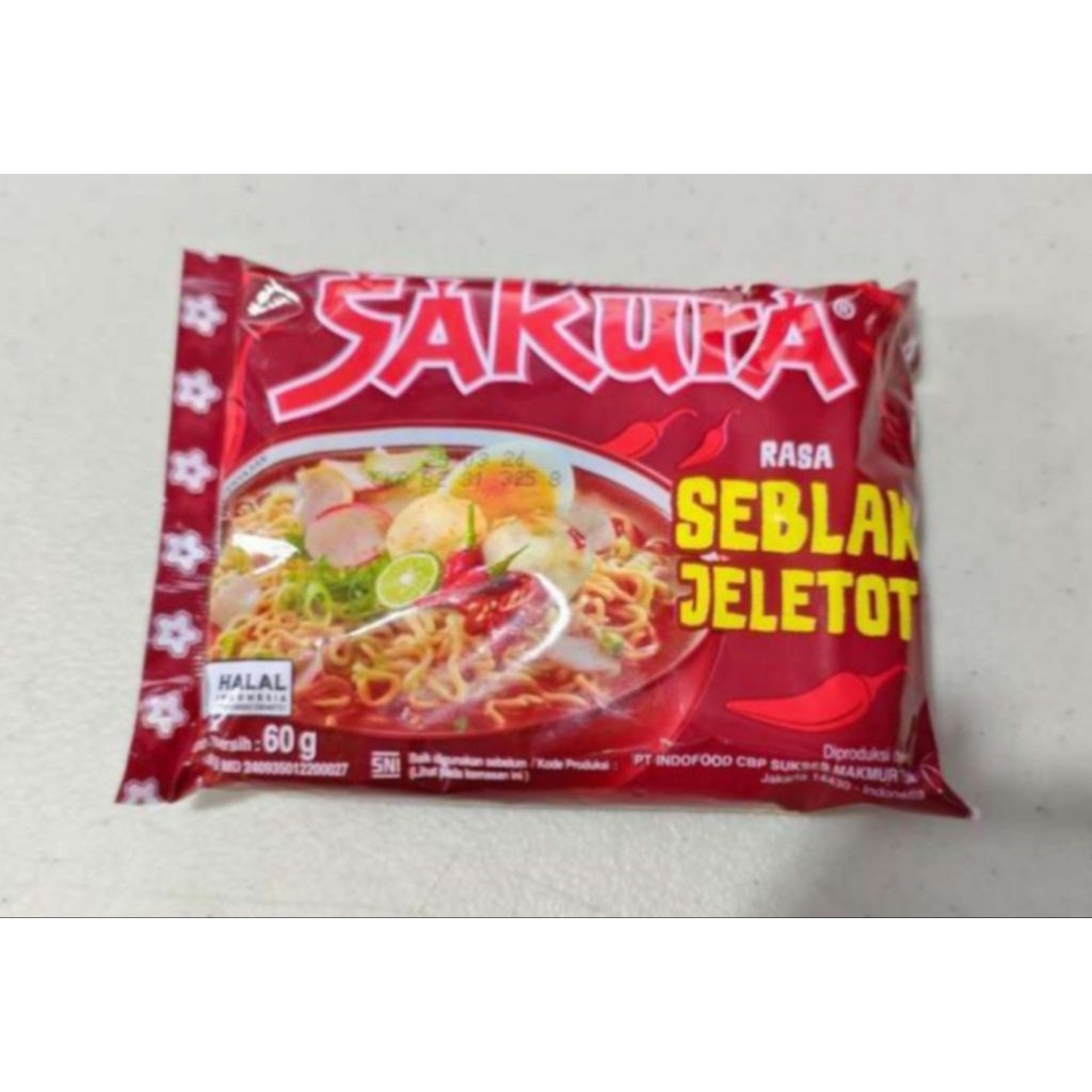

MIE SAKURA RASA SEBLAK JELETOT/ MIE GORENG 60GR
