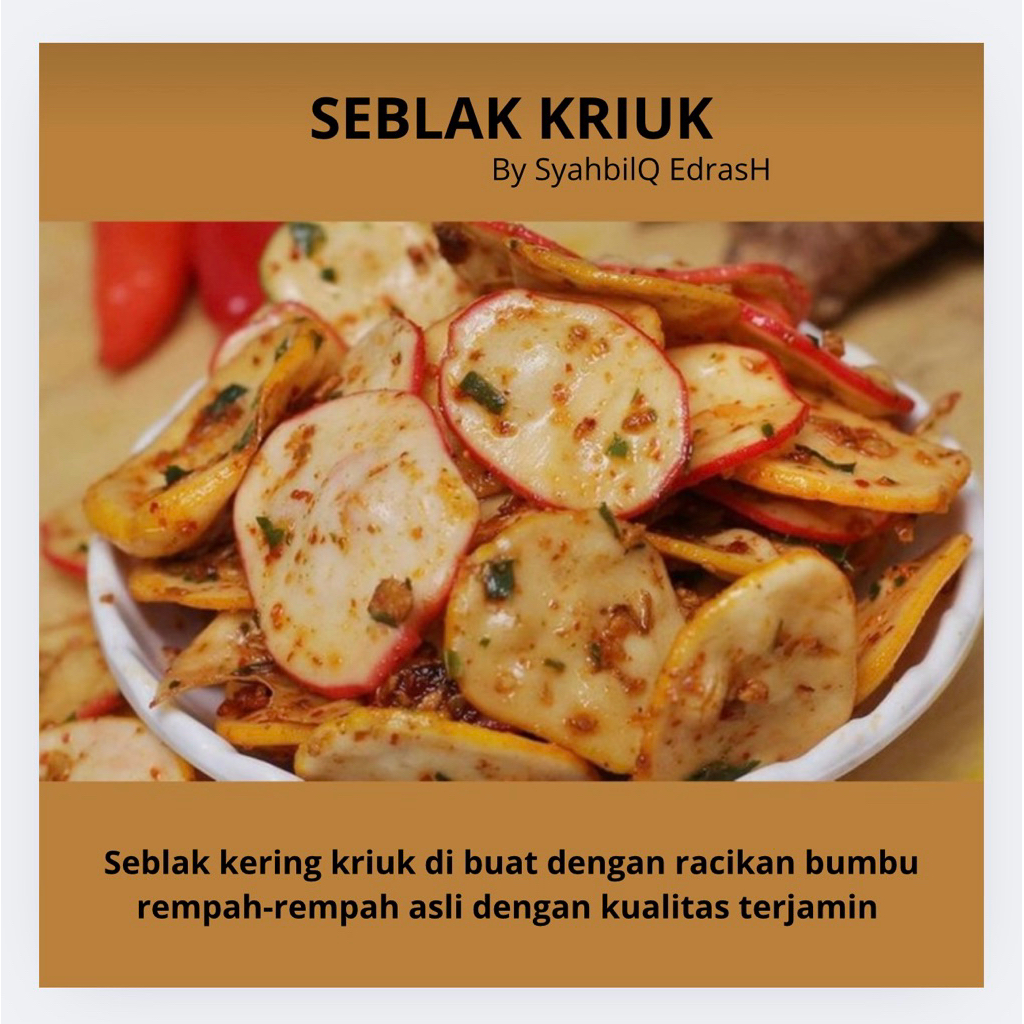 

SEBLAK KRIUK By SyahbilQ EdrasH | Racikan bumbu rempah-rempah alami | Kualitas terjamin