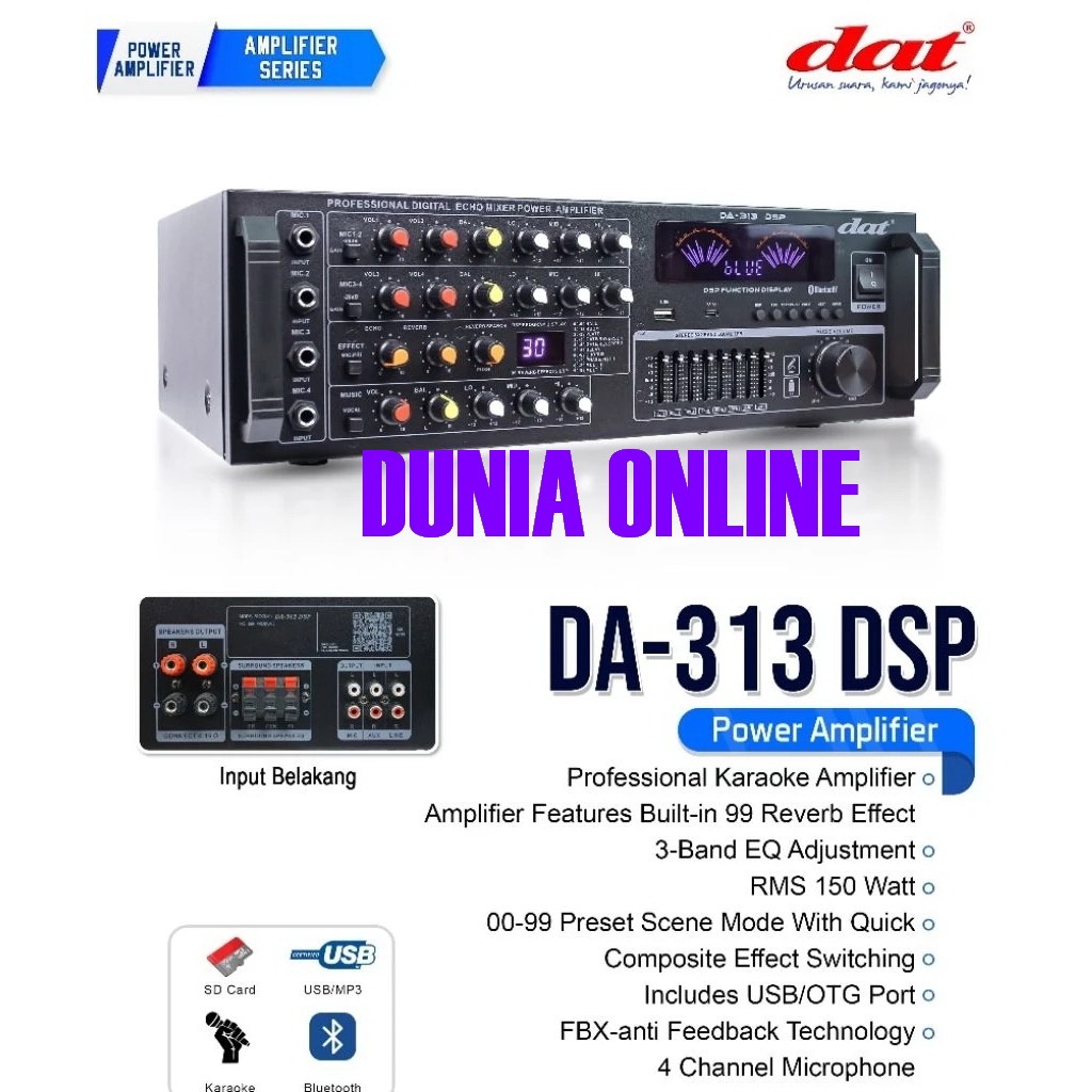 POWER AMPLI DAT DA313 DSP AMPLI DAT DA 313DSP NEW MODEL ORIGINAL